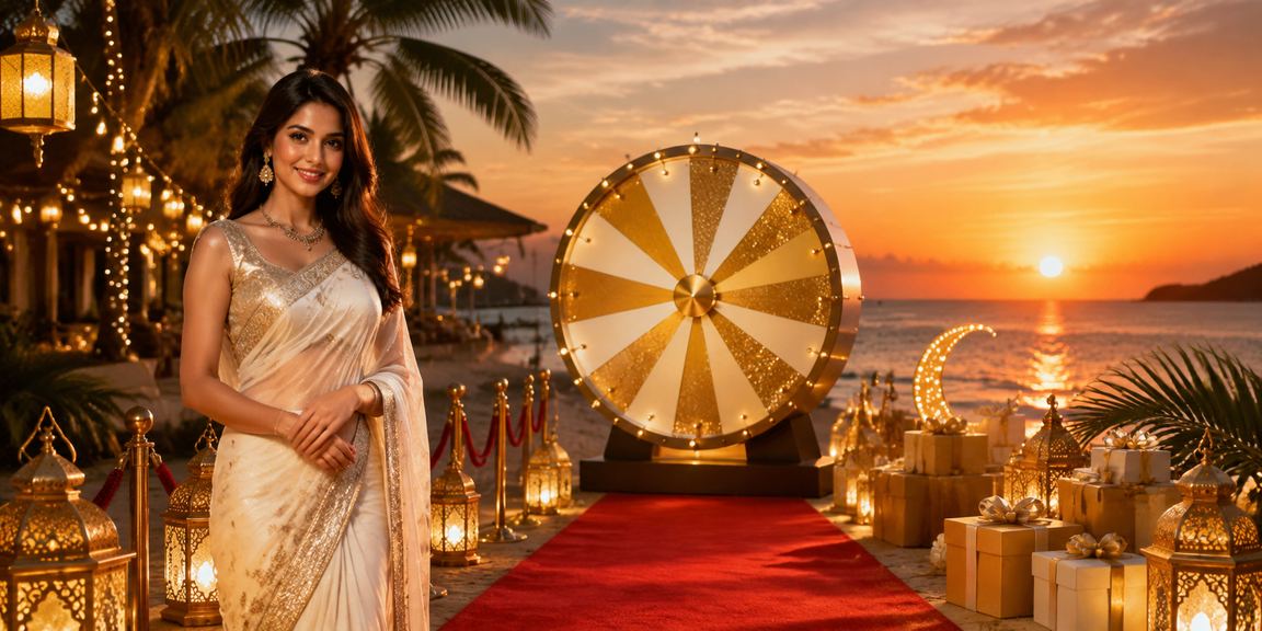 A woman in a saree at Saint Martin's Island taking part in the okbajee lucky draw